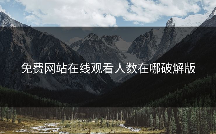 免费网站在线观看人数在哪破解版