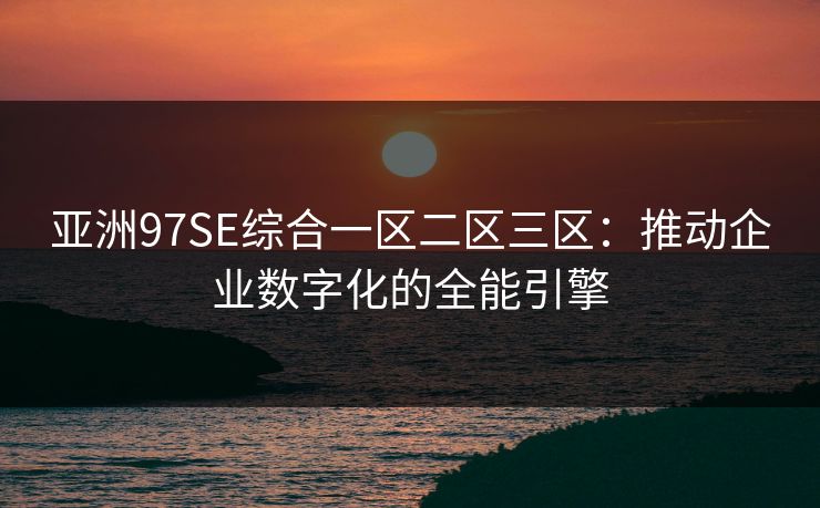 亚洲97SE综合一区二区三区：推动企业数字化的全能引擎