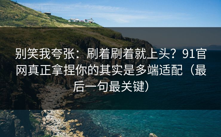 别笑我夸张：刷着刷着就上头？91官网真正拿捏你的其实是多端适配（最后一句最关键）