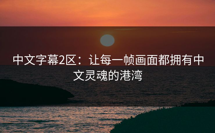 中文字幕2区：让每一帧画面都拥有中文灵魂的港湾
